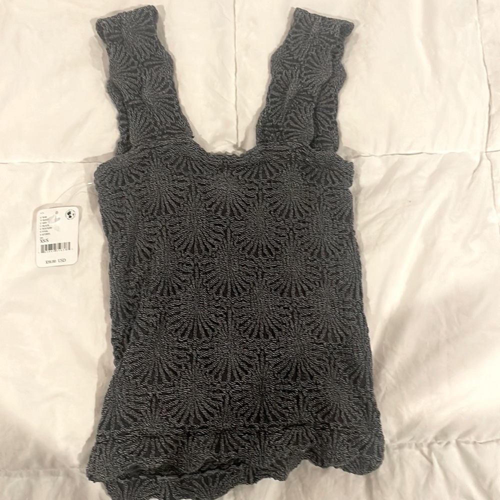 Free People Black/grey tank xs/s